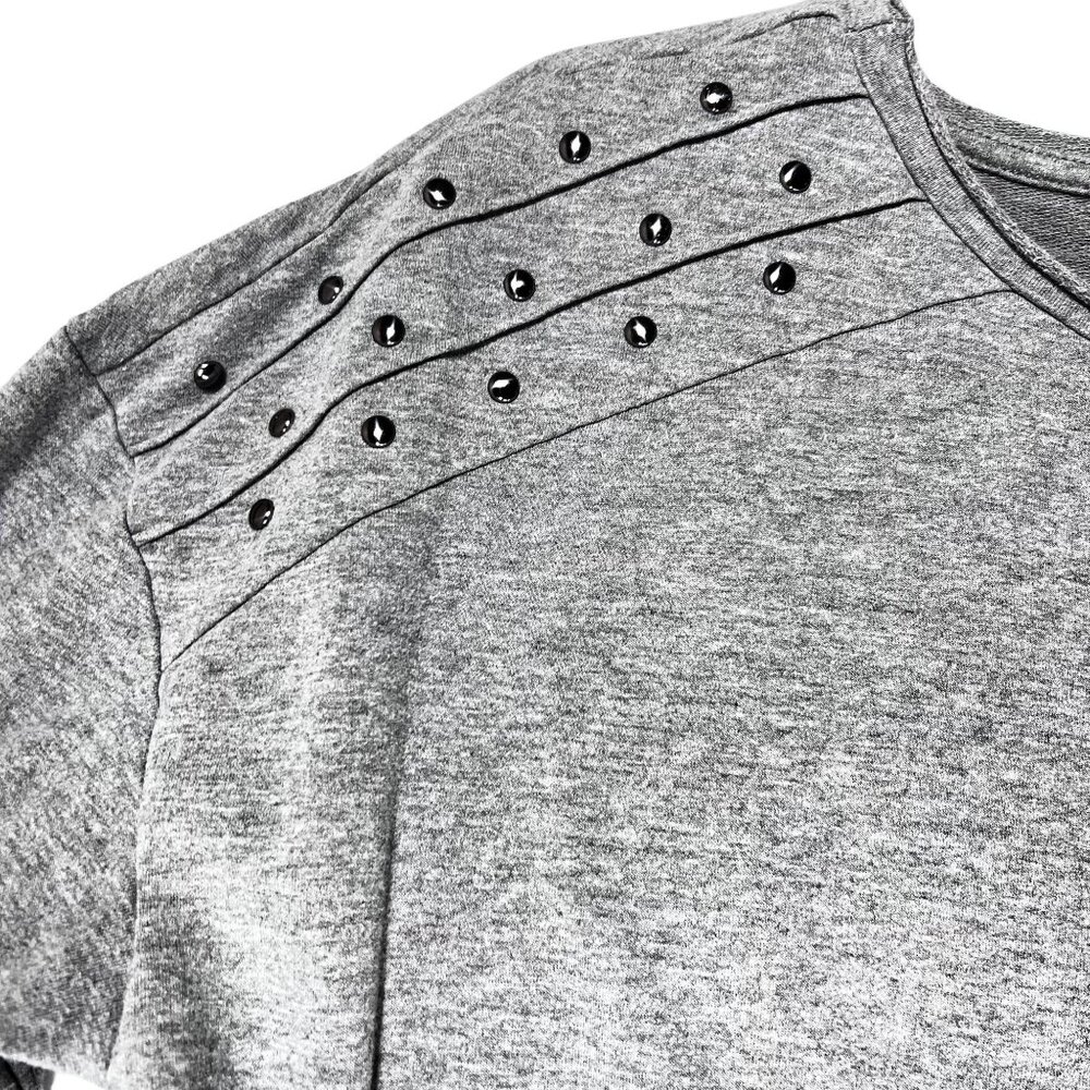 Rock & Republic Studded Gray Long-Sleeve Knot Hem Top Tee Shirt XL Casual Comfy - Picture 5 of 12